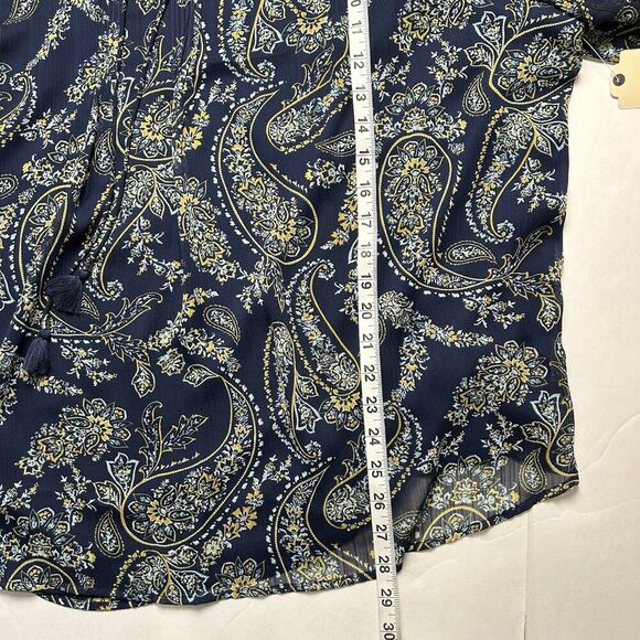 St. John's Bay Women's Blouse Navy Blue Paisley Print Size 3x New - Picture 6 of 8